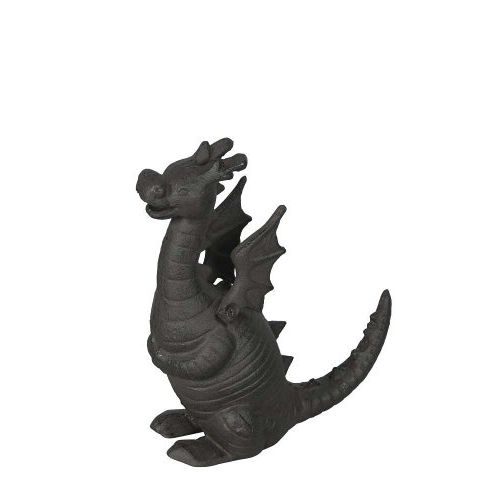 Wasserspeier Drache – dekorativer Gartenbrunnen aus Gusseisen in Braun inkl. Pumpe