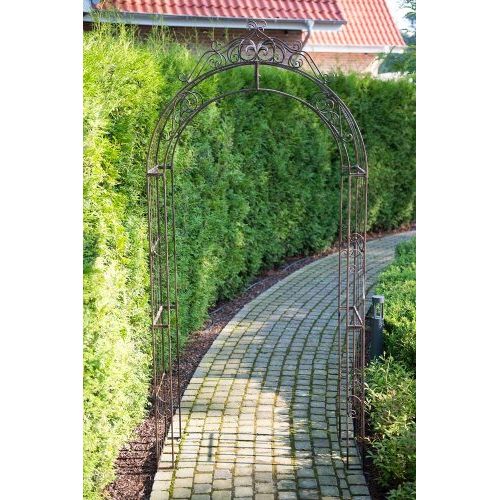 Rosenbogen 254 cm – eleganter Gartenbogen aus Eisen in Rostoptik