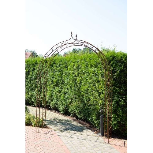 Rosenbogen 270 cm – eleganter Gartenbogen aus Eisen in Rostoptik