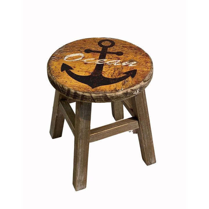 Holz Hocker Anker Shabby – maritimer Hocker im Vintage Stil