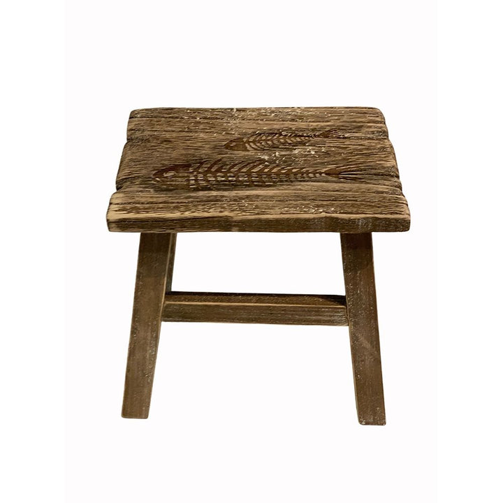 Holz Hocker Fishbone Shabby – maritimer Hocker im rustikalen Vintage Stil