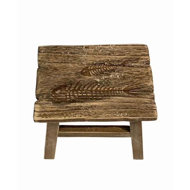 Holz Hocker Fishbone Shabby – maritimer Hocker im rustikalen Vintage Stil