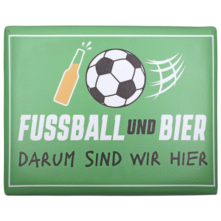 Sitzpolster Fußball – Sitzkissen für Bierkasten mit Fußball Motiv