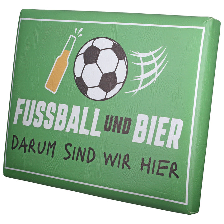 Sitzpolster Fußball – Sitzkissen für Bierkasten mit Fußball Motiv