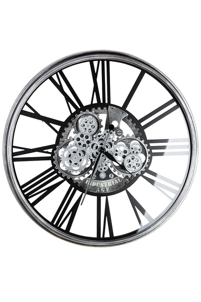 Wanduhr, rund, "Memphis", Zahnradmotiv,