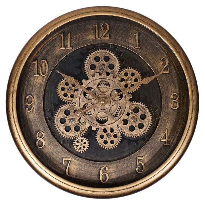 Skelett Wanduhr Industrial Vintage – stilvolle Wanduhr mit Zahnrad Design in Roségold