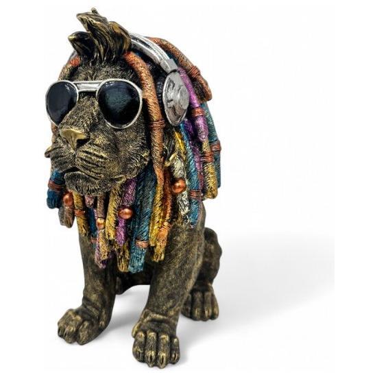 Löwenfigur „Rasta Vibes“ – Gold