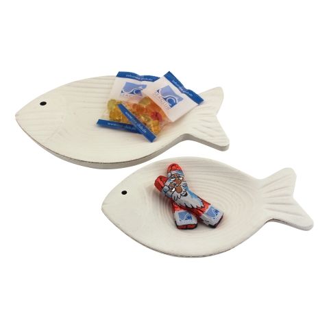 Schalen Fisch Set – dekorative Holzschalen im maritimen Design in Weiß