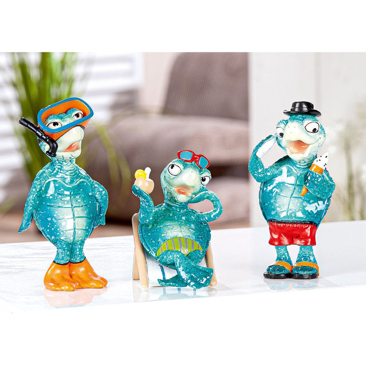 Figur Schildkröte „Meerurlaub“ – maritime Dekofigur aus Poly im 3er Set
