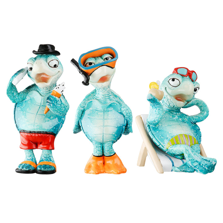 Figur Schildkröte „Meerurlaub“ – maritime Dekofigur aus Poly im 3er Set