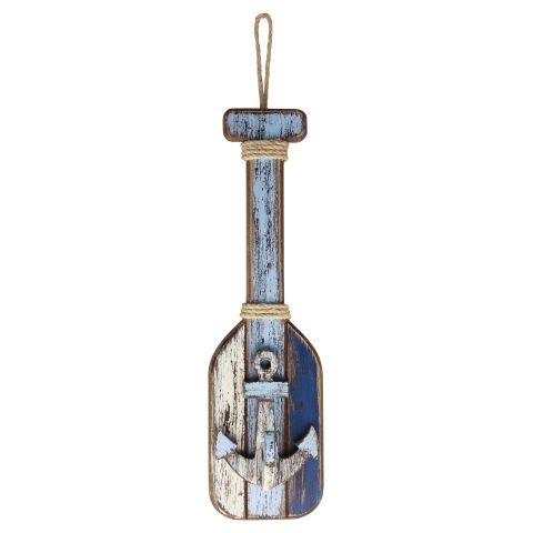 Wand Deko Paddel mit Haken – maritimes Holzpaddel im Vintage Küsten Stil