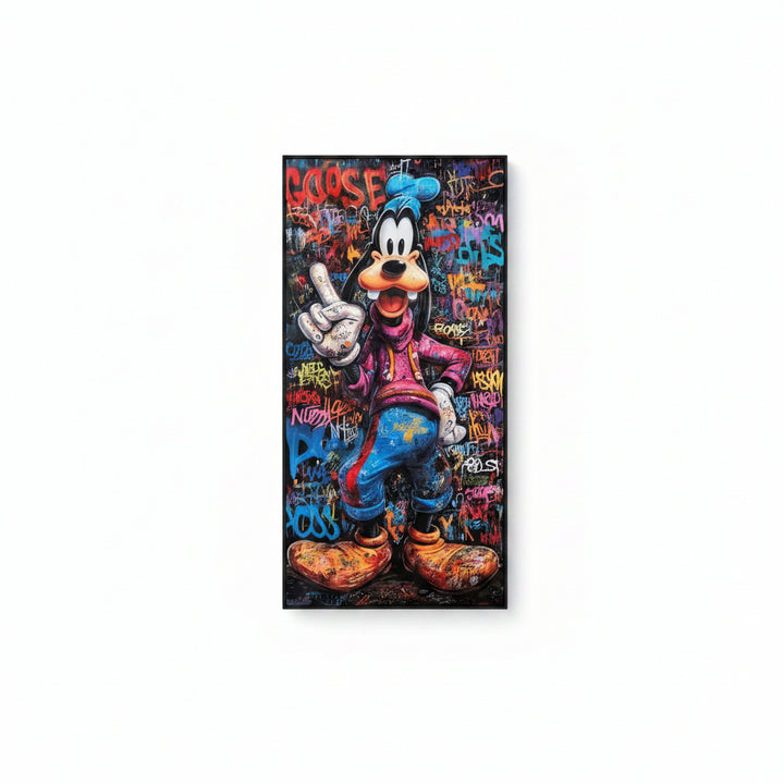 Wandbild Frame Graffiti Goofy – moderne Street Art, 60 × 120 cm