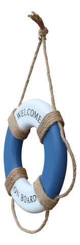 Wand Deko Rettungsring Welcome on Board – maritimer Rettungsring aus Holz im Küsten Stil