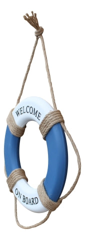 Wand Deko Rettungsring Welcome on Board – maritimer Rettungsring aus Holz im Küsten Stil