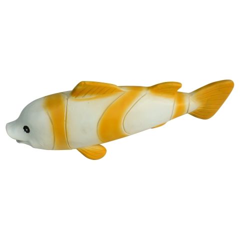 Deko Fisch – maritime Fischfigur in Weiß und Gelb aus Kunstharz