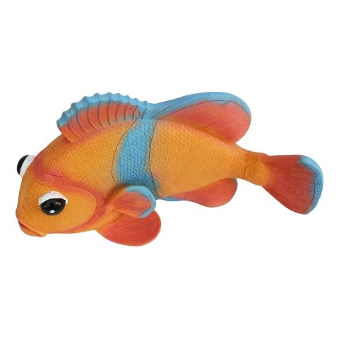 Deko Fisch – maritime Fischfigur in Orange und Blau aus Kunstharz