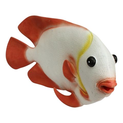 Deko Fisch – maritime Fischfigur in Weiß und Rosa aus Kunstharz
