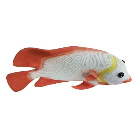 Deko Fisch – maritime Fischfigur in Weiß und Rosa aus Kunstharz