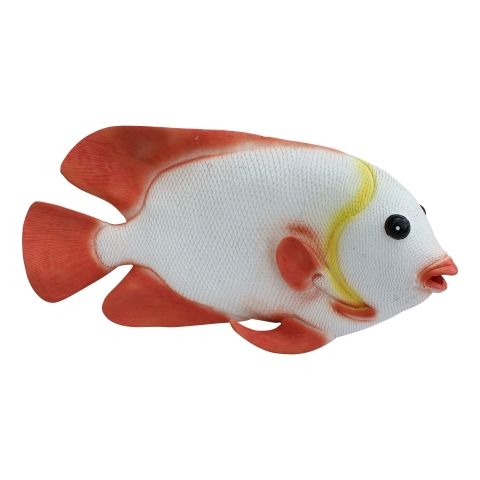 Deko Fisch – maritime Fischfigur in Weiß und Rosa aus Kunstharz