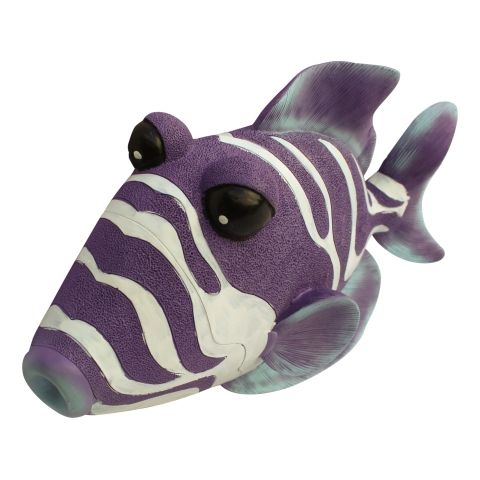 Wand Deko Fisch – maritimes Halbrelief in Lila aus Kunstharz