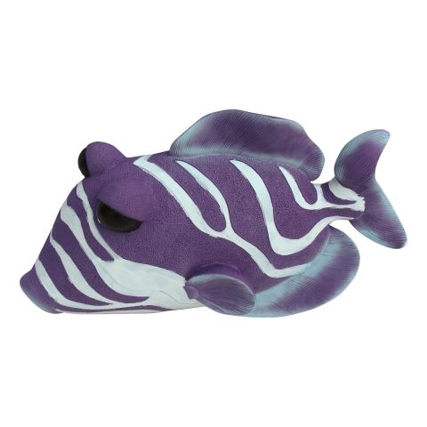 Wand Deko Fisch – maritimes Halbrelief in Lila aus Kunstharz