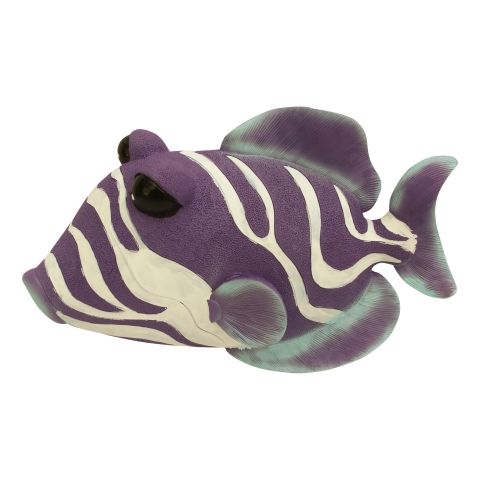 Wand Deko Fisch – maritimes Halbrelief in Lila aus Kunstharz