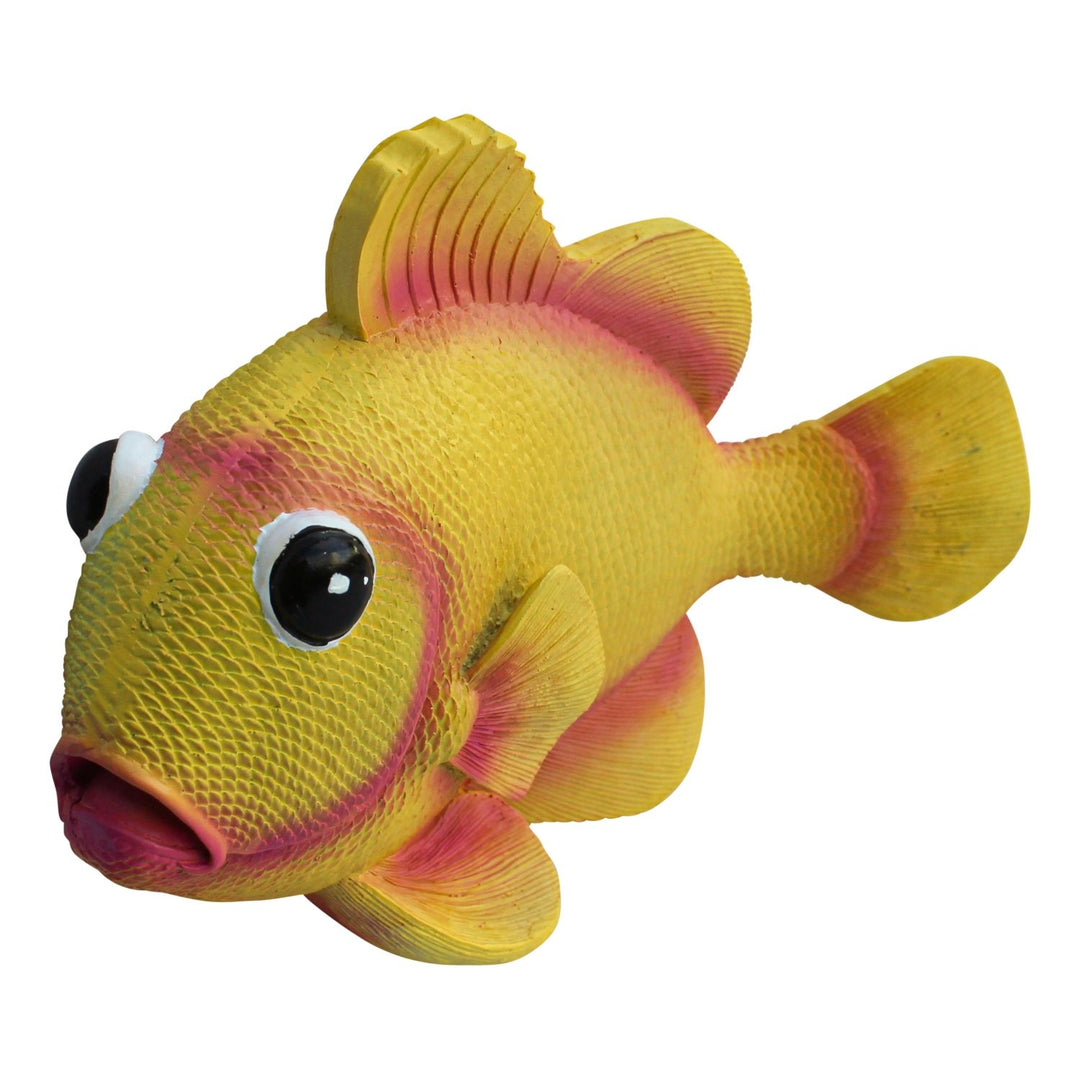 Wand Deko Fisch – maritimes Halbrelief in Gelb aus Kunstharz