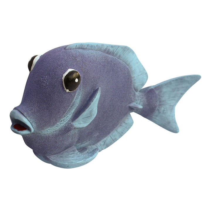 )Wand Deko Fisch – maritimes Halbrelief in Blau aus Kunstharz