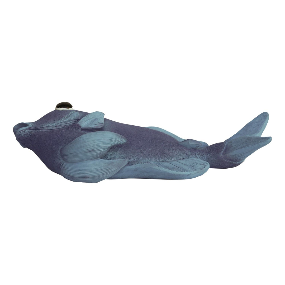 )Wand Deko Fisch – maritimes Halbrelief in Blau aus Kunstharz
