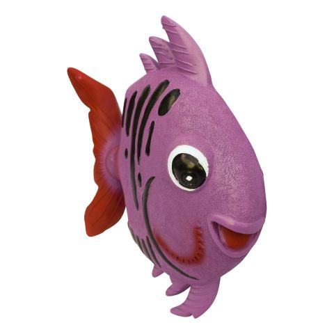 Wand Deko Fisch – maritimes Halbrelief in Violett aus Kunstharz