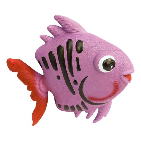 Wand Deko Fisch – maritimes Halbrelief in Violett aus Kunstharz