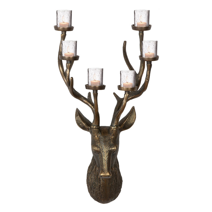Teelichtleuchter Hirsch Leuchthirsch aus Aluminium