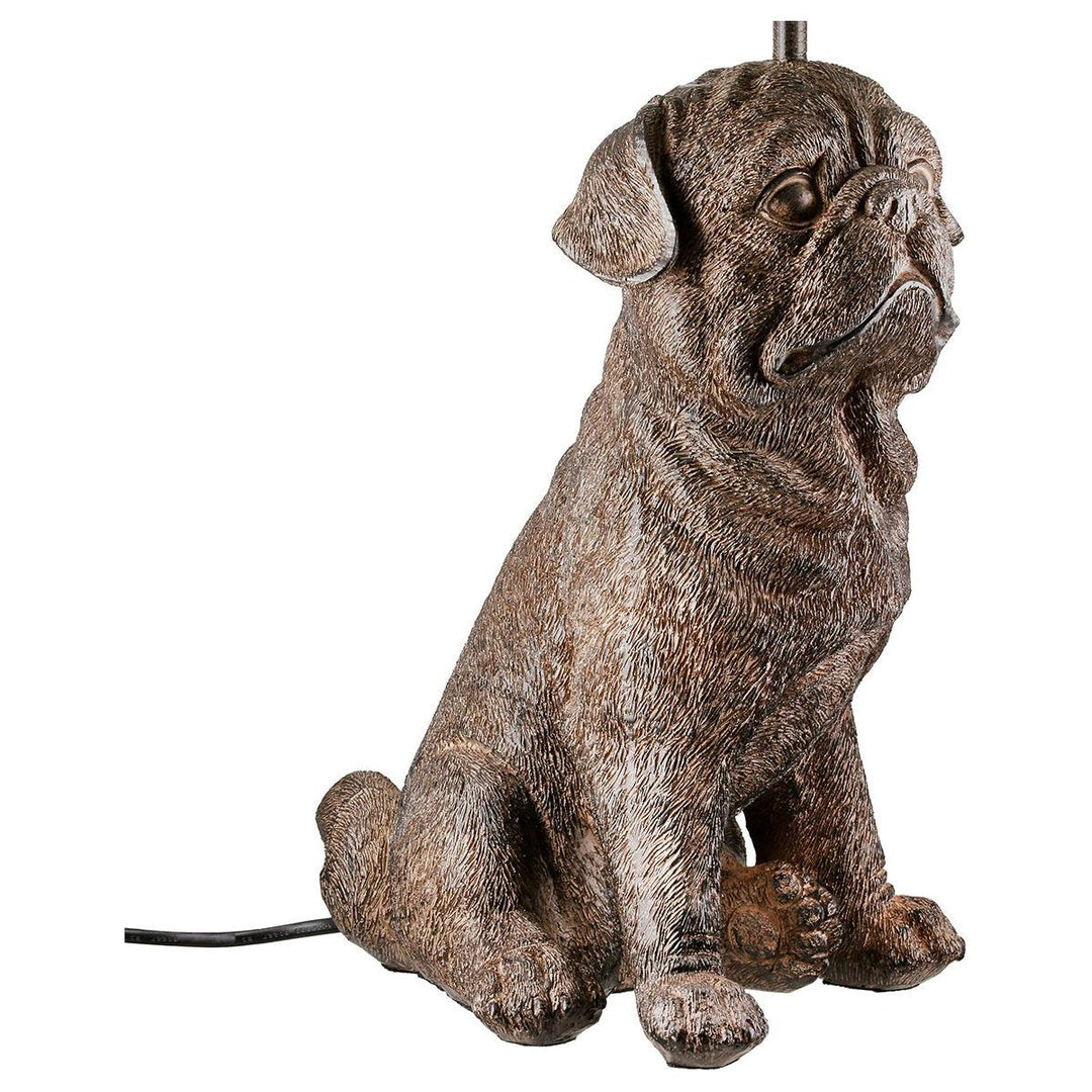 Tischleuchte, Hund, "Mops", Kunstharz