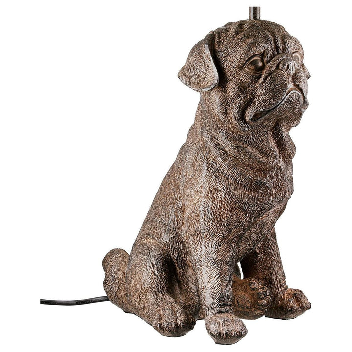 Tischleuchte, Hund, "Mops", Kunstharz