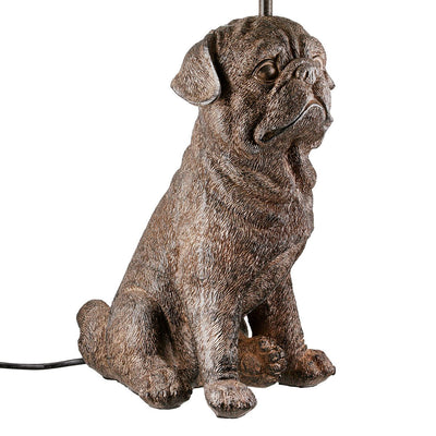 Tischleuchte, Hund, "Mops", Kunstharz