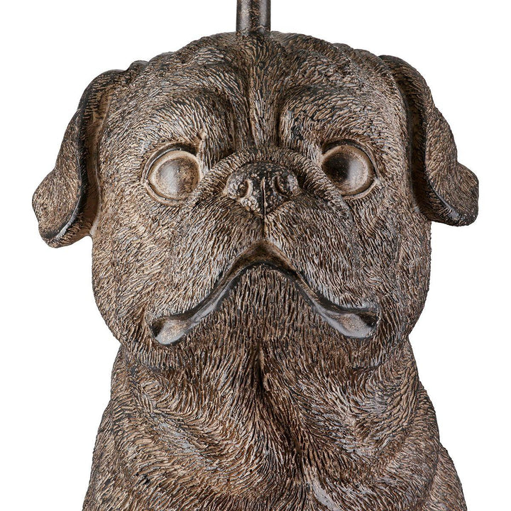 Tischleuchte, Hund, "Mops", Kunstharz