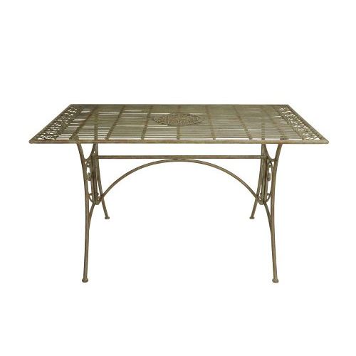 Gartentisch 130 cm – eleganter Metalltisch aus Eisen in Braun Grün