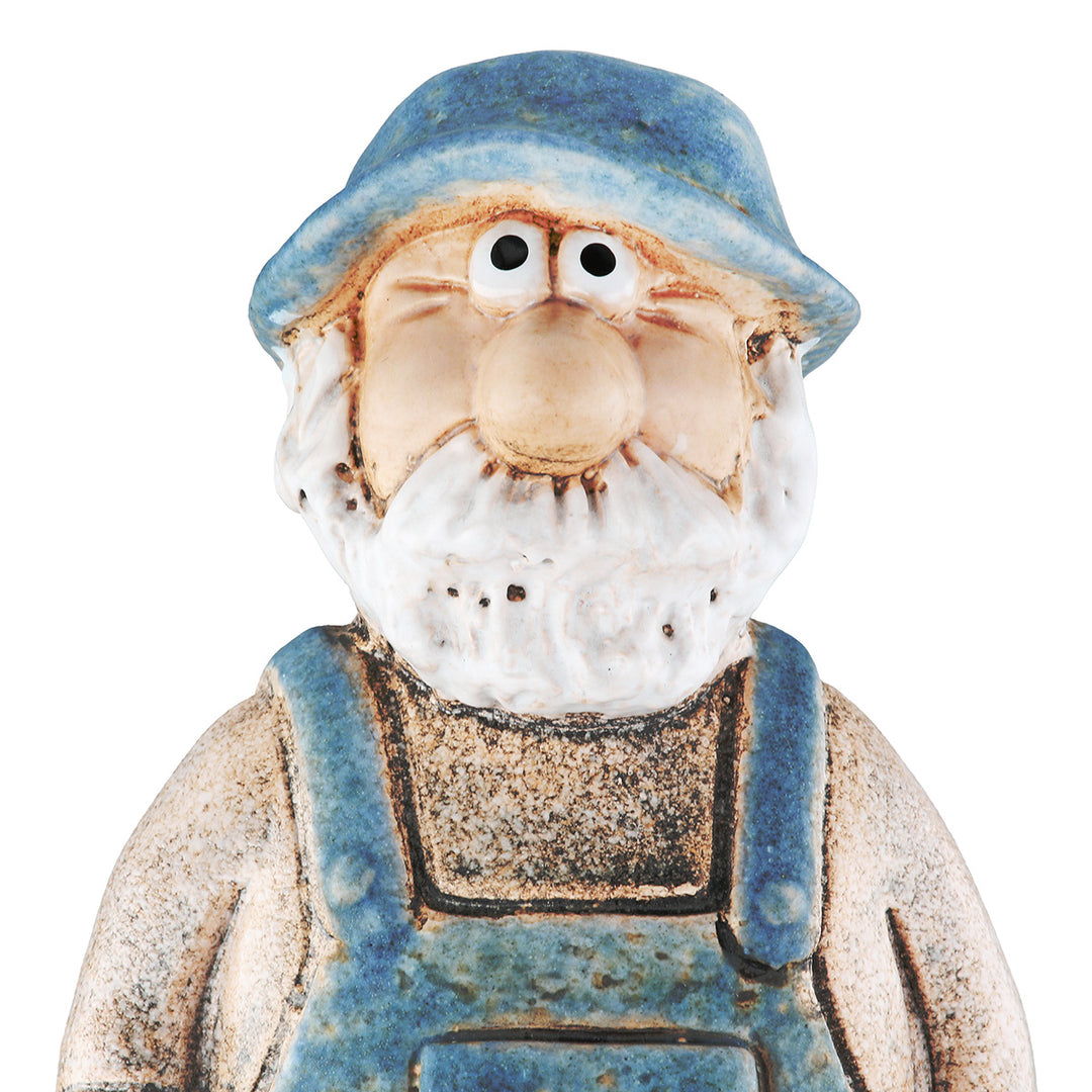 Zaunfigur Seemann Jakob – maritime Keramikfigur im 2er Set in Blau und Naturtönen