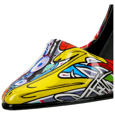 Flaschenhalter, Schuh, "Street Art Pumps", Graffiti, Kunstharz