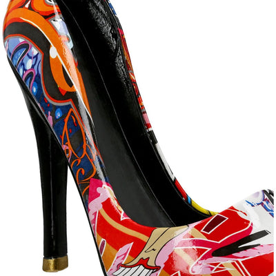 Flaschenhalter, Schuh, "Street Art Pumps", Graffiti, Kunstharz