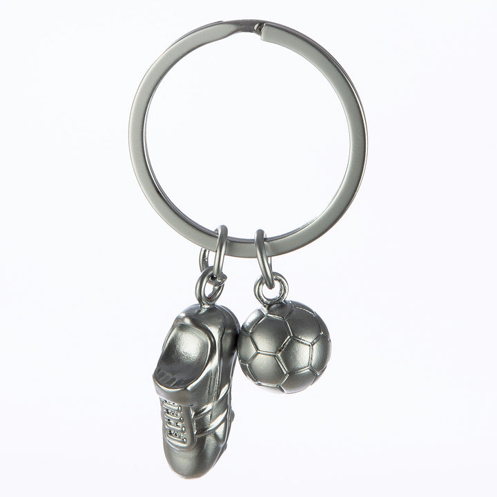 Schlüsselanhänger Fußball Set – Ball und Schuh aus Metall