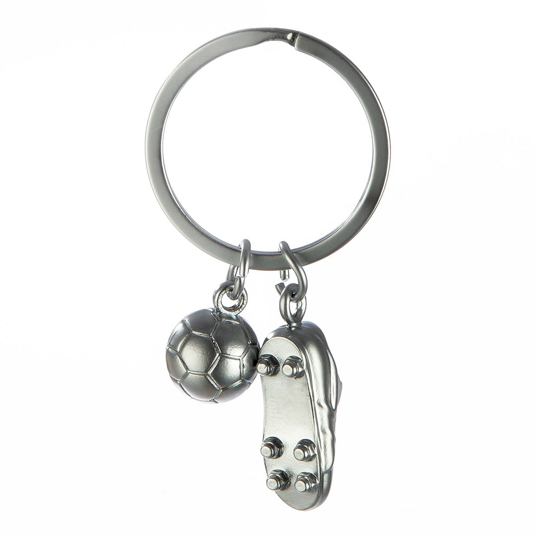 Schlüsselanhänger Fußball Set – Ball und Schuh aus Metall
