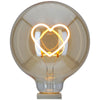 Leuchtmittel (LED), "Herz", Herzmotiv, Glas, orange,