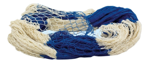 Deko Fischernetz Baumwolle natur blau – maritimes Dekonetz im feinen Küsten Stil