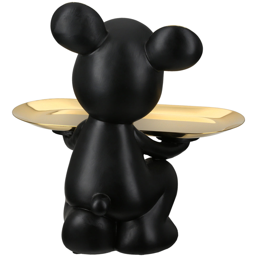 Figur „Bär Bruno“ mit goldfarbenem Tablett