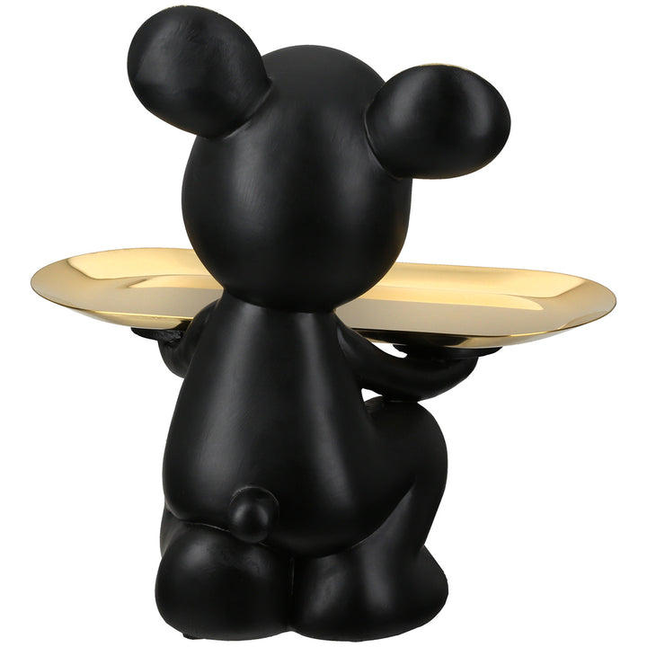 Figur „Bär Bruno“ mit goldfarbenem Tablett