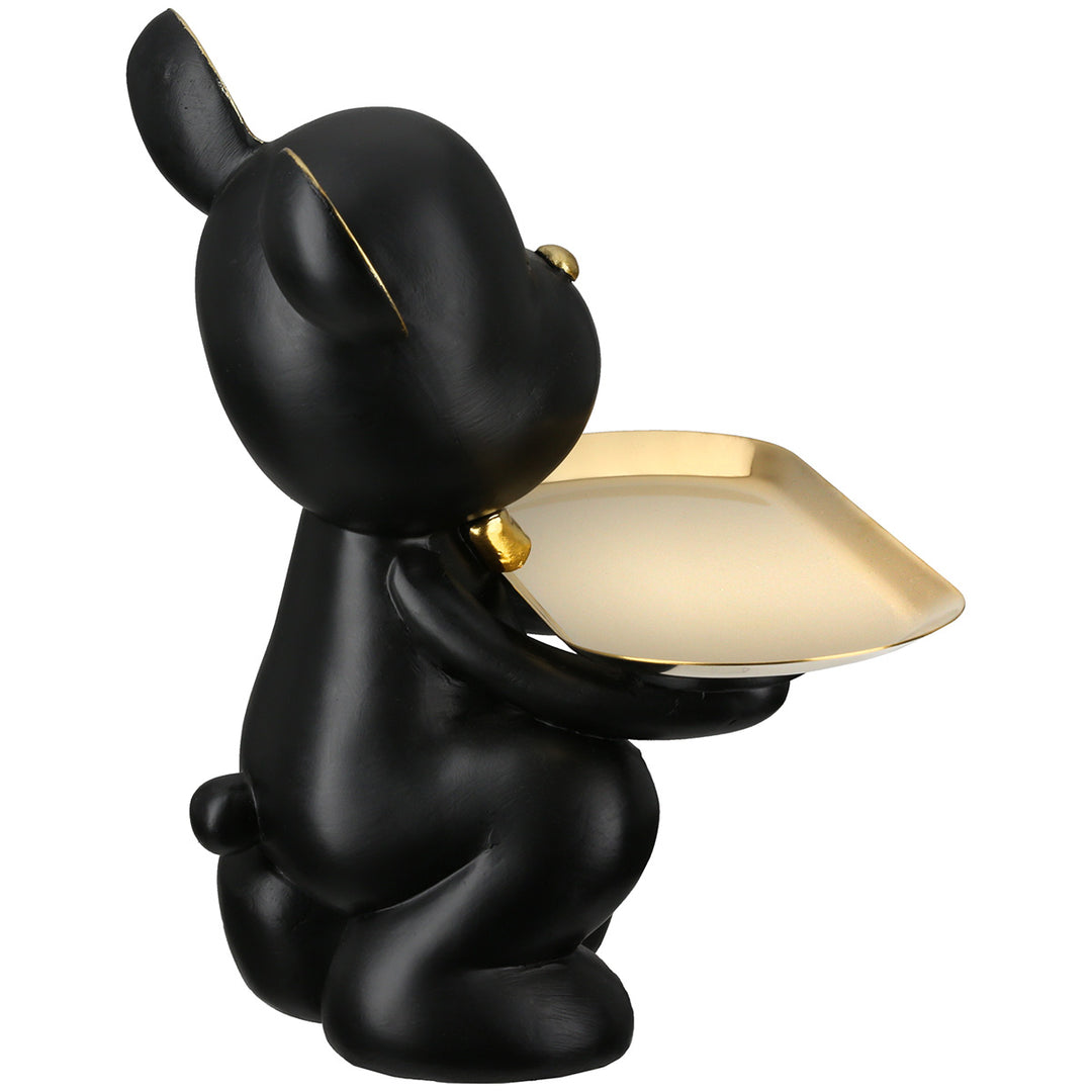 Figur „Bär Bruno“ mit goldfarbenem Tablett