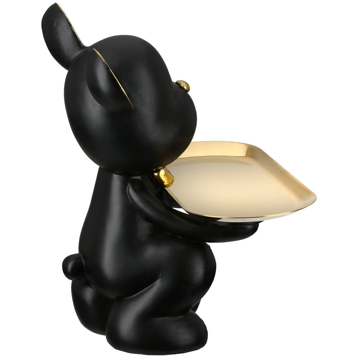 Figur „Bär Bruno“ mit goldfarbenem Tablett