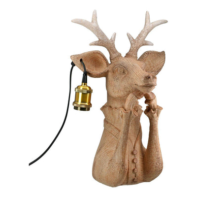 Tischleuchte „Lady Deer“ – Hirsch-Dame aus Kunstharz, 46 cm