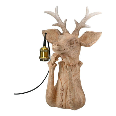 Tischleuchte „Lady Deer“ – Hirsch-Dame aus Kunstharz, 46 cm